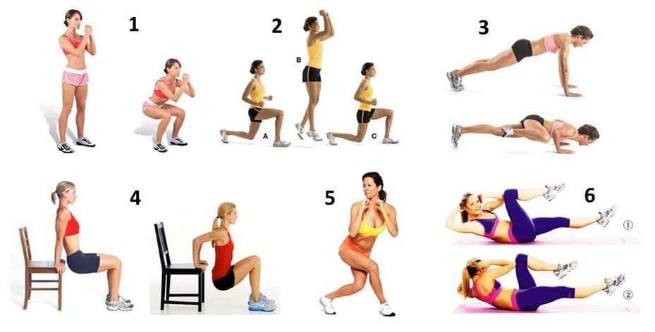 Un conxunto de exercicios para a perda de peso de todo o corpo na casa